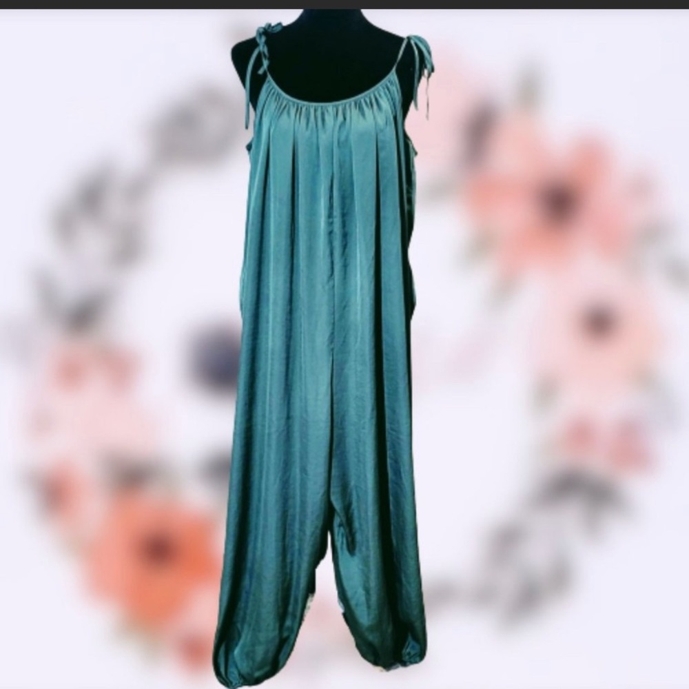 Victoria’s Secret Green Satin Jumpsuit